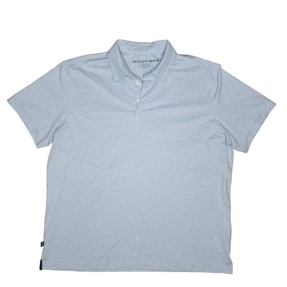 Mizzen+Main Light Blue Polo Shirt Classic Fit Large Soft Cotton Blend - Picture 6 of 6